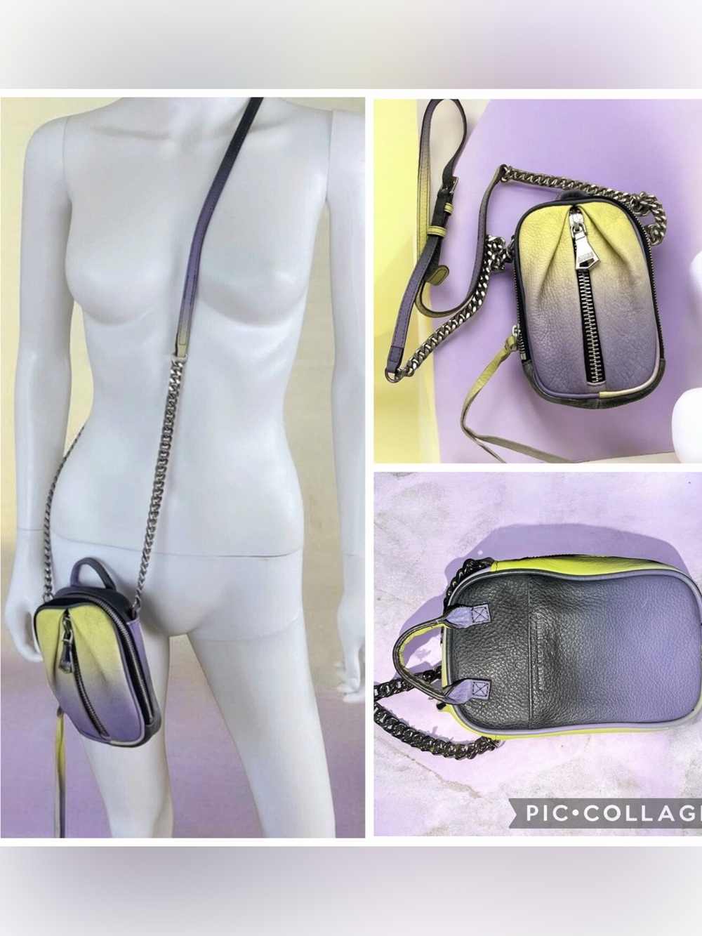 Aimee Kestenberg Leather Crossbody Tamitha Ombré Purple Yellow